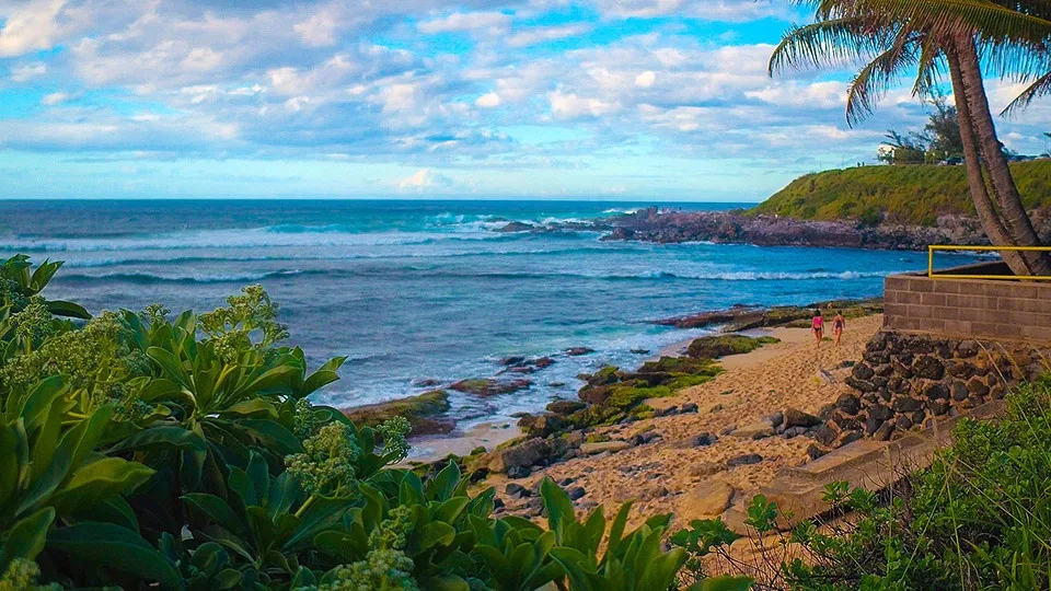 View of the beach and an inslet