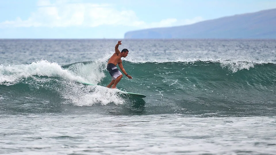 A surfer surfing