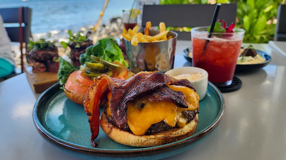 Delicious Burger at Local Restaurant in Maui