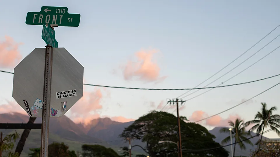 Beautiful sky symbolizing support for Maui