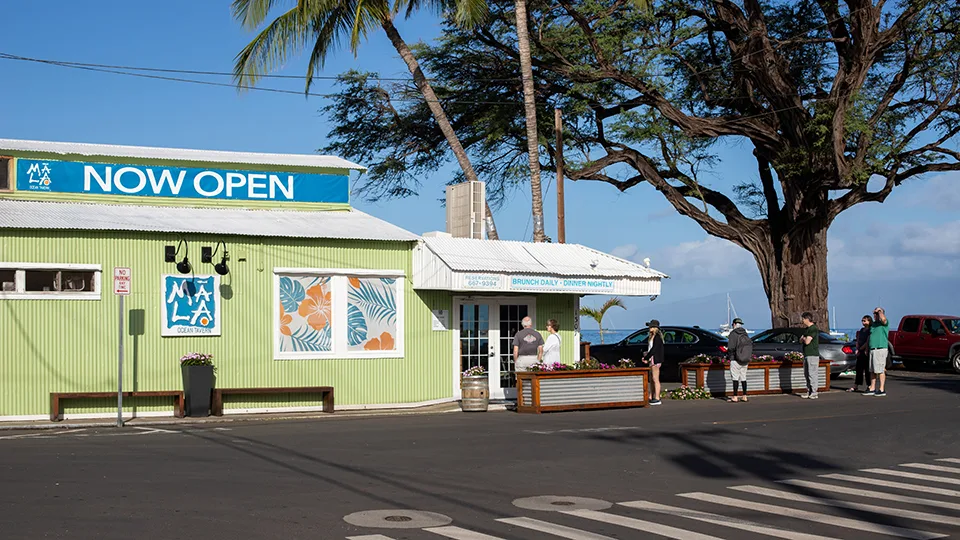 Exterior of beautiful restaurant in Lahaina