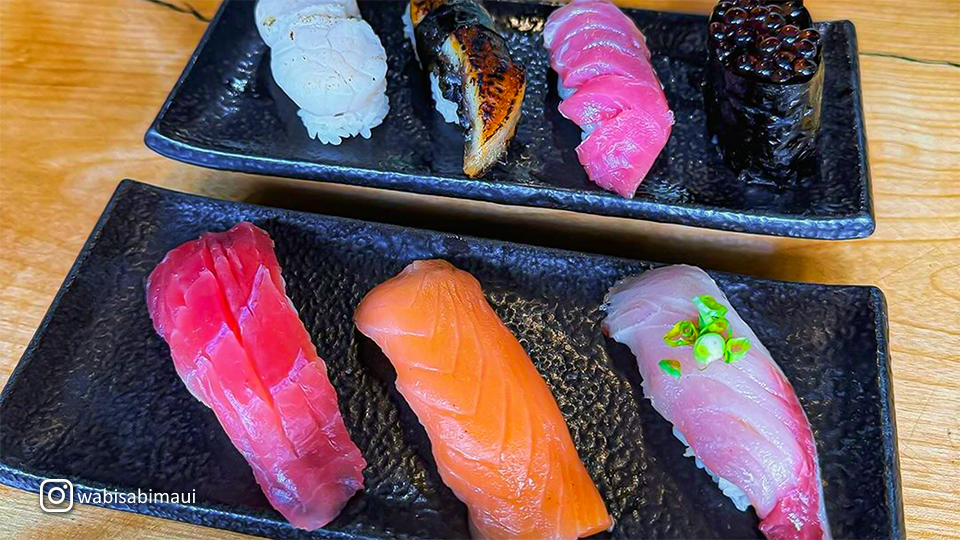 Artfully plated sashimi at Wabisabi Soba & Sushi, highlighting the freshness and vibrant colors of each cut.