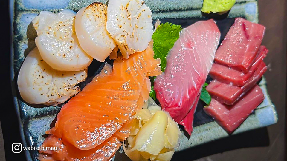 Beautifully arranged sushi platter at Wabisabi Soba & Sushi, featuring a variety of nigiri and sashimi.