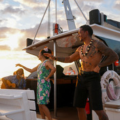 Polynesian dancers on Maui sunset cruise