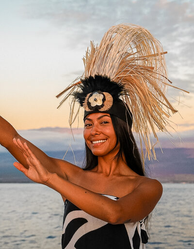 Polynesian dancer on Maui Sunset Cruise & Luau