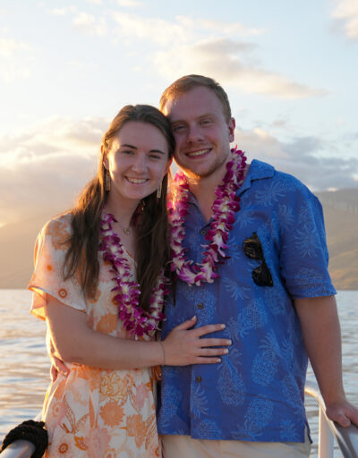 Couple on Deck at Sunset